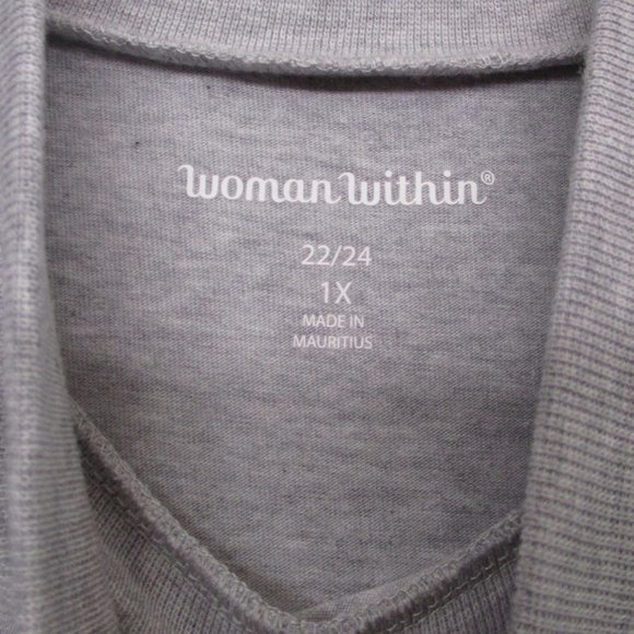 Woman Within Long Sleeve Shirt Gray Women Size | 1x - Picture 3 of 9